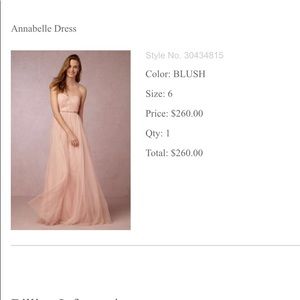 BHLDN Annabelle dress - size 6 Blush.